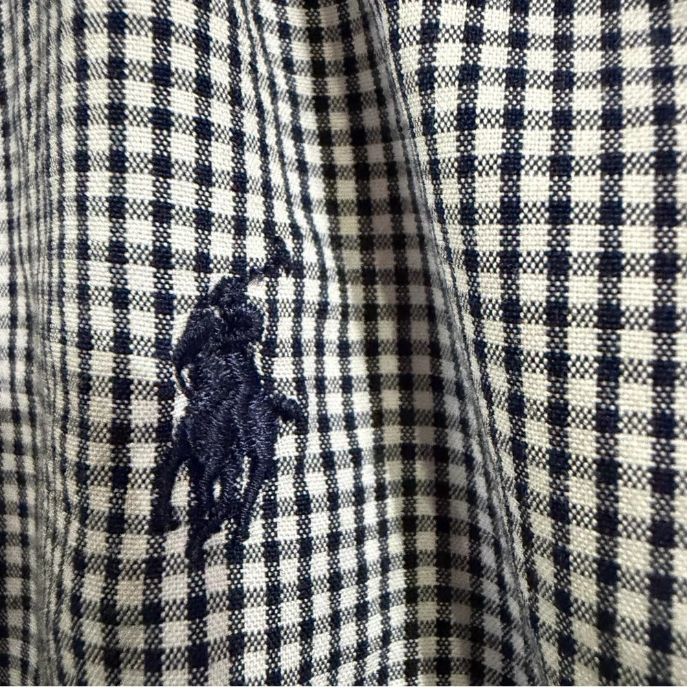 Ralph Lauren Navy Checkered Kids Button Down Shirt